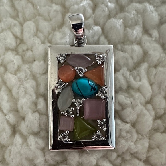 Lia Sophia Jewelry - Lia Sophia Galileo Silver-Tone Slide Pendant with multicolored stones & crystals